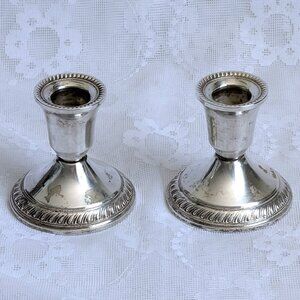 Pair DUCHIN CREATION Sterling Silver Weighted Candlestick Candle Holder Set of 2